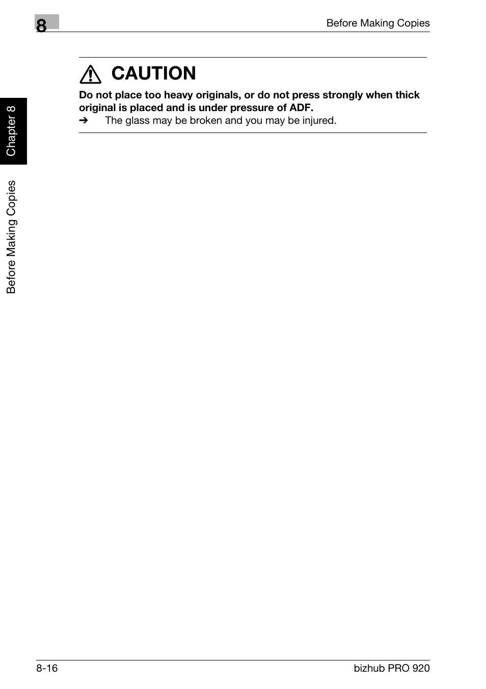 7 caution | Konica Minolta BIZHUB PRO bizhubPRO920 User Manual | Page 162 / 410