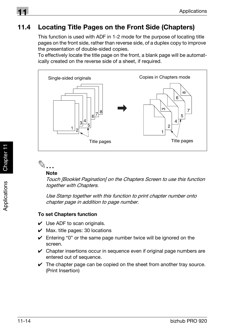 To set chapters function -14 | Konica Minolta BIZHUB PRO bizhubPRO920 User Manual | Page 248 / 410