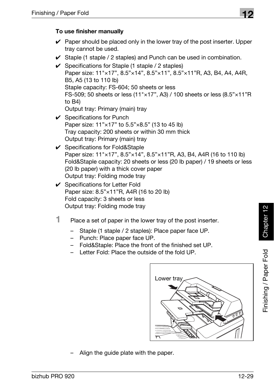 To use finisher manually -29 | Konica Minolta BIZHUB PRO bizhubPRO920 User Manual | Page 355 / 410