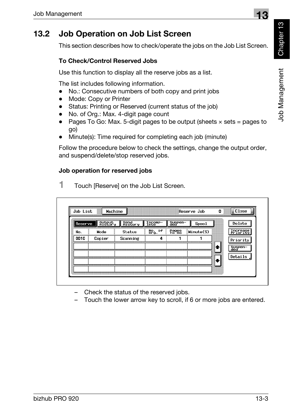 2 job operation on job list screen, Job operation on job list screen -3 | Konica Minolta BIZHUB PRO bizhubPRO920 User Manual | Page 369 / 410