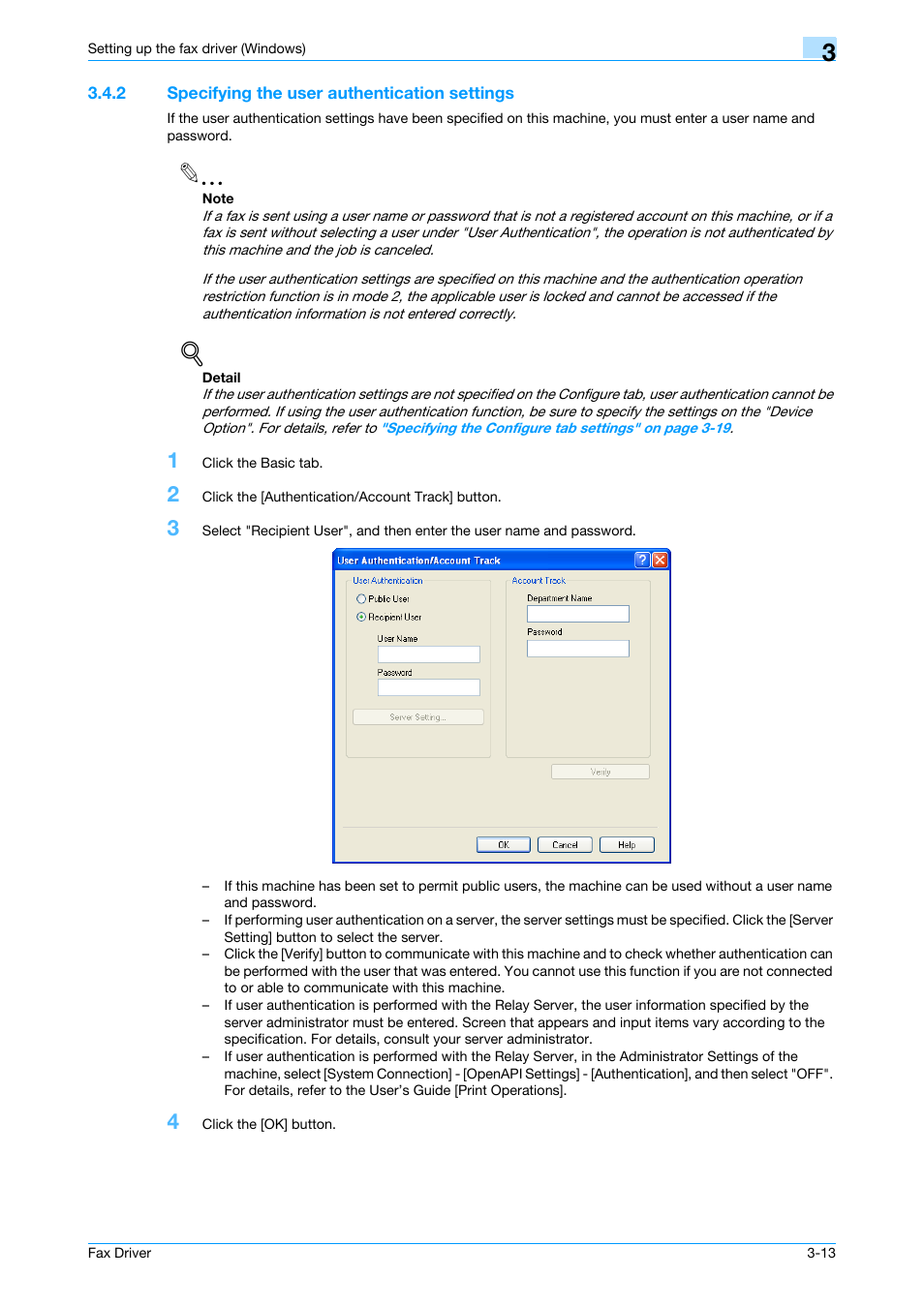 2 specifying the user authentication settings, Specifying the user authentication settings -13 | Konica Minolta BIZHUB C253 User Manual | Page 42 / 66