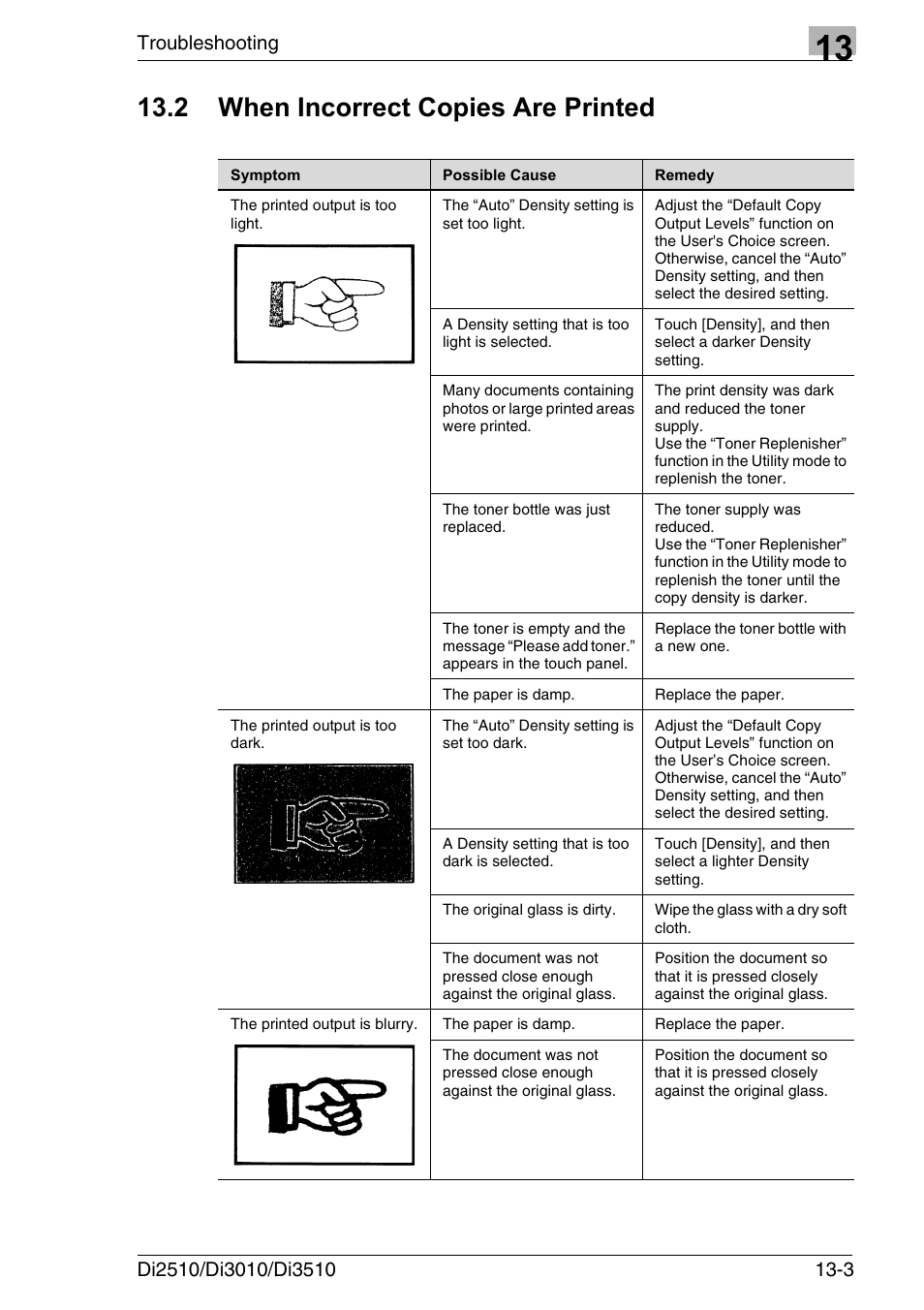 2 when incorrect copies are printed, When incorrect copies are printed -3 | Konica Minolta DI3510 User Manual | Page 301 / 334
