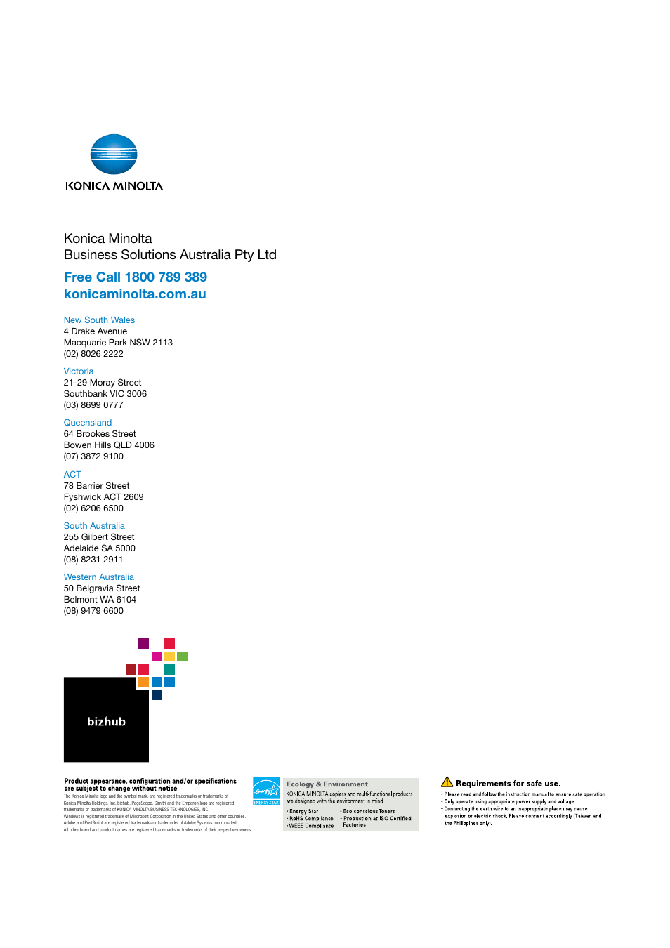 Konica Minolta BIZHUB 283 User Manual | Page 16 / 16