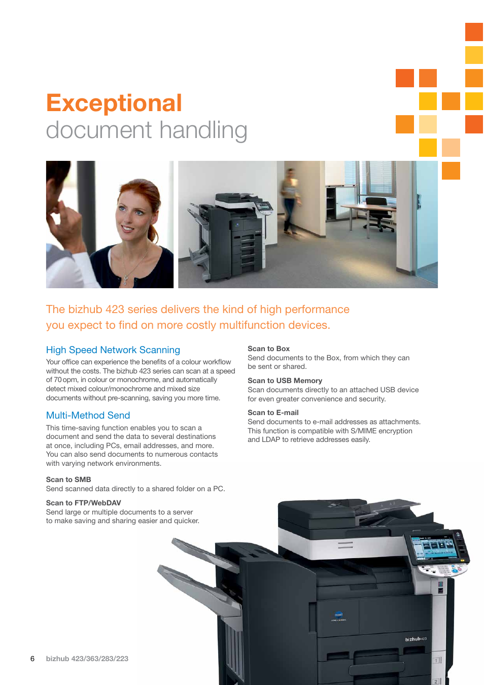 Exceptional document handling | Konica Minolta BIZHUB 283 User Manual | Page 6 / 16