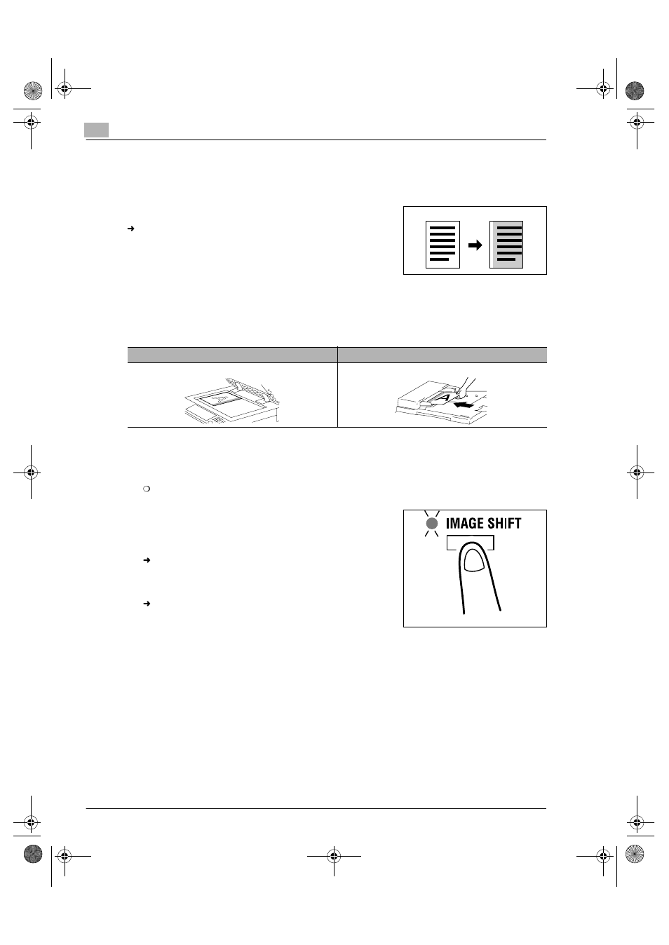 5 providing a image shift, Precautions for image shift position, Ift(p.6-14) | Konica Minolta Printer Copier User Manual | Page 96 / 168