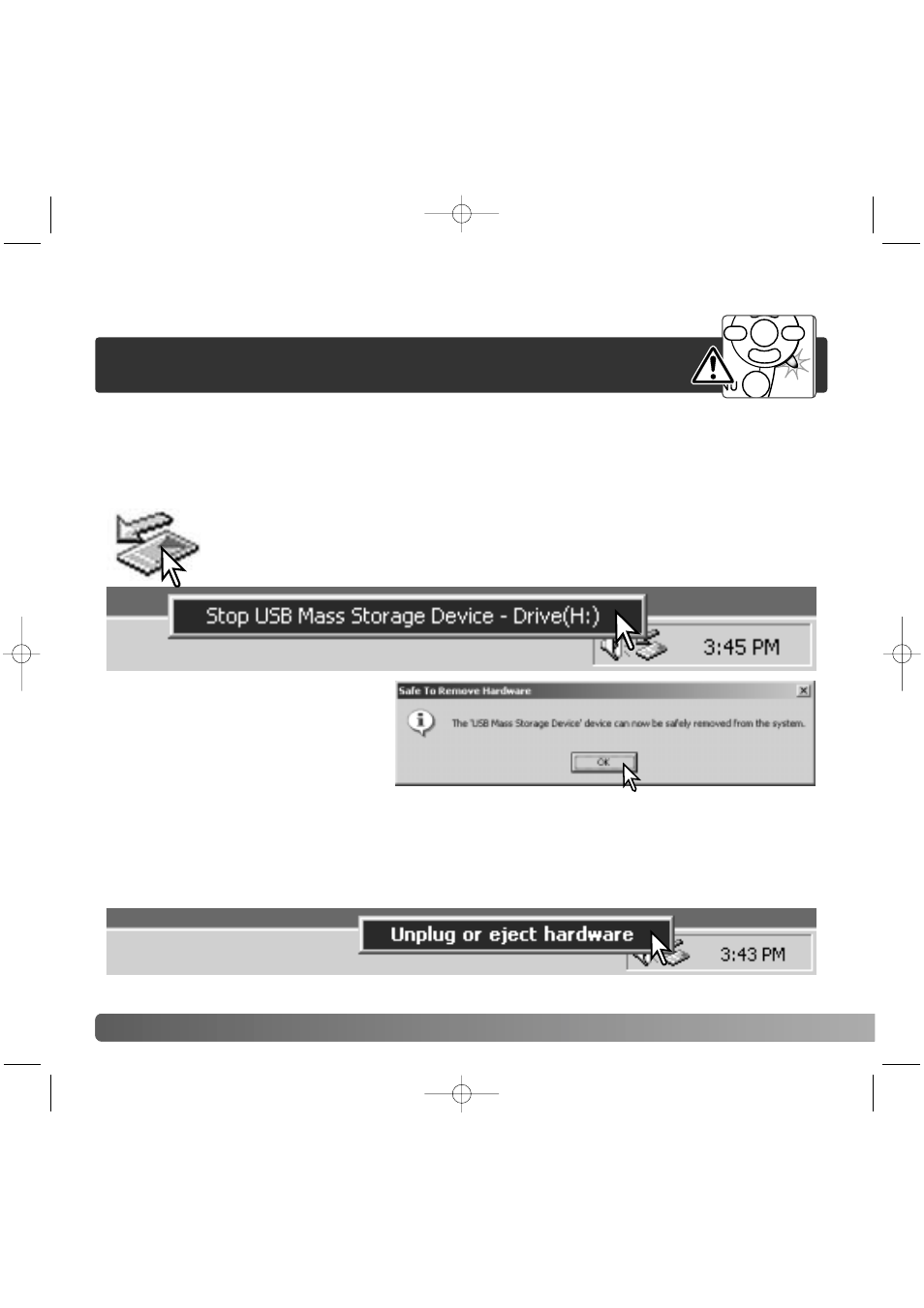 Disconnecting the camera, Windows me, 2000 professional, and xp, Windows 98 / 98 second edition | Konica Minolta Z20 User Manual | Page 104 / 124