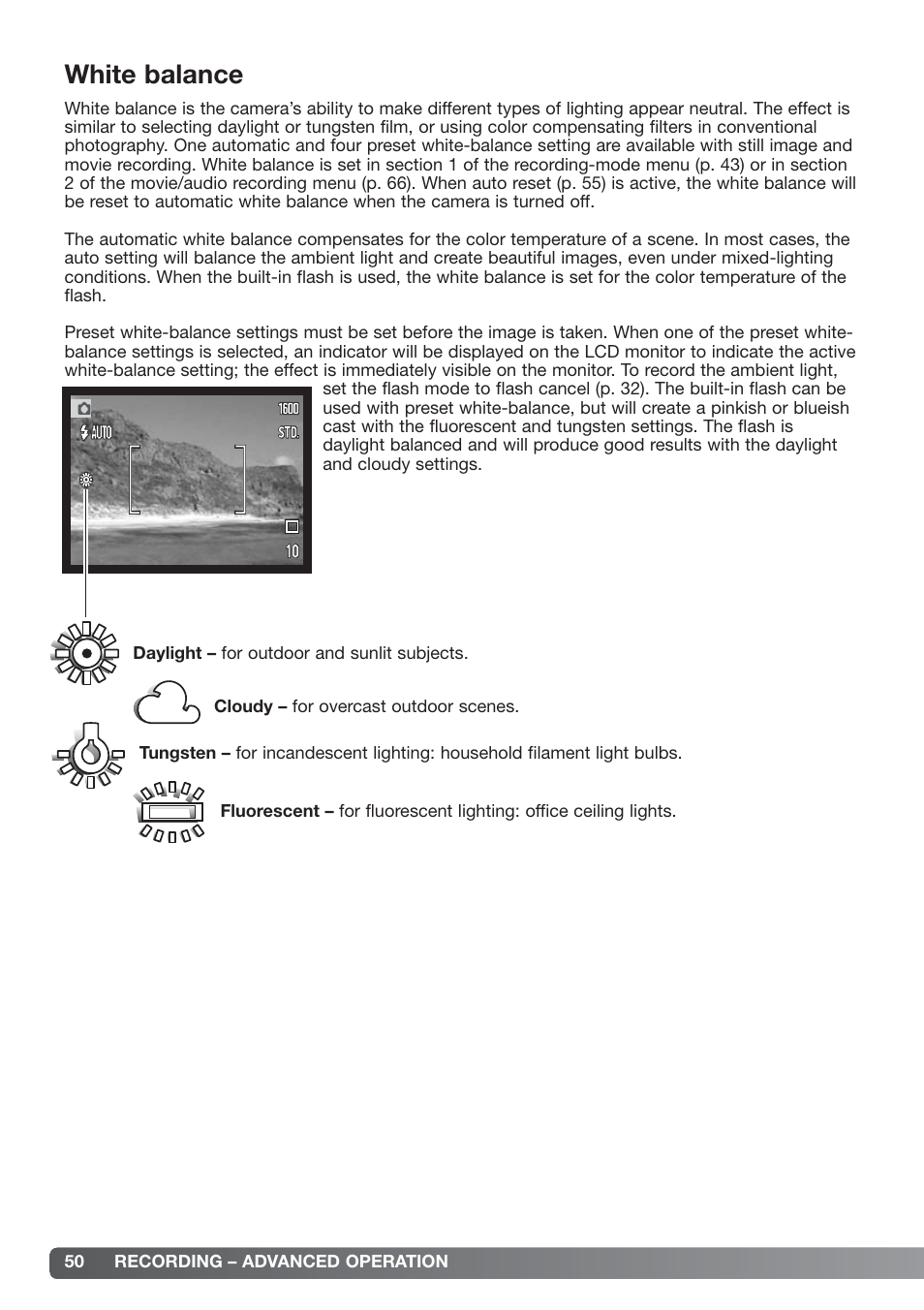 White balance | Konica Minolta xg User Manual | Page 50 / 132