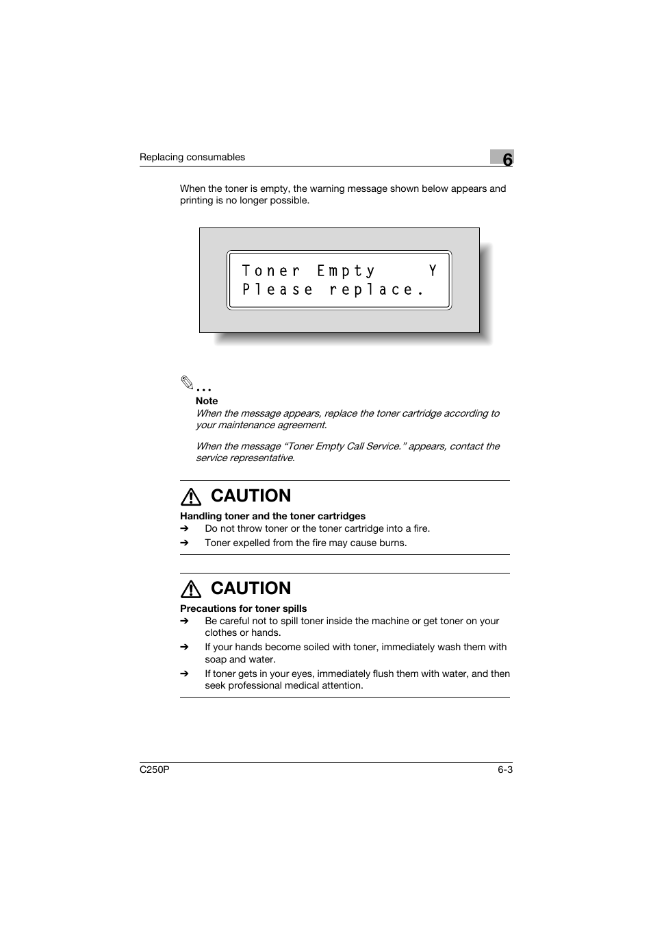 7 caution | Konica Minolta C250P User Manual | Page 330 / 498