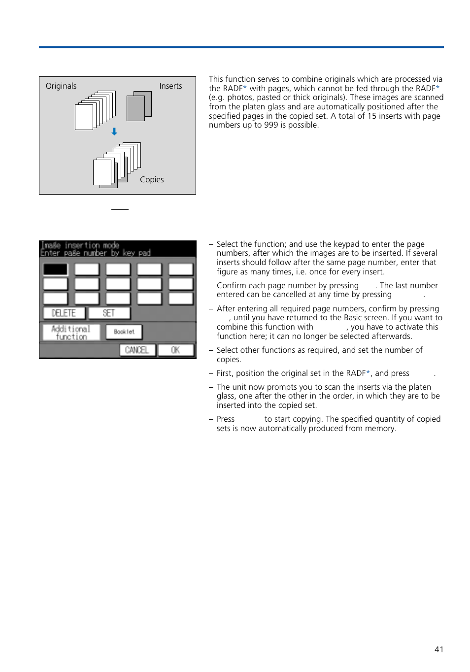 Special functions, 4 image insert | Konica Minolta 7020 User Manual | Page 41 / 58