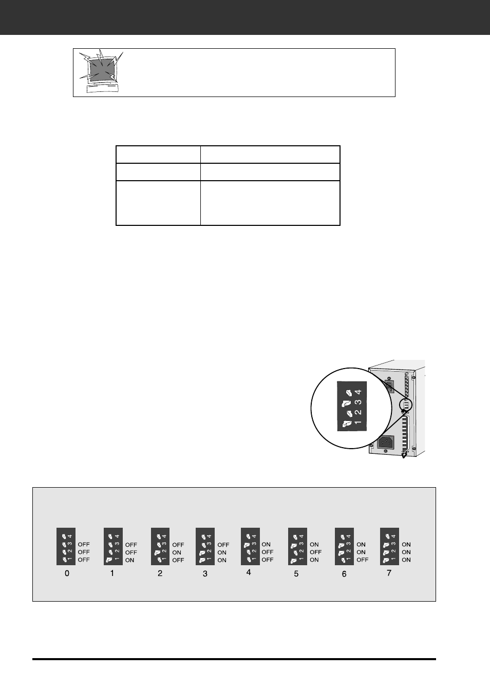 Setting the scsi id, Scsi id dip switch settings | Konica Minolta F-2900 User Manual | Page 10 / 85