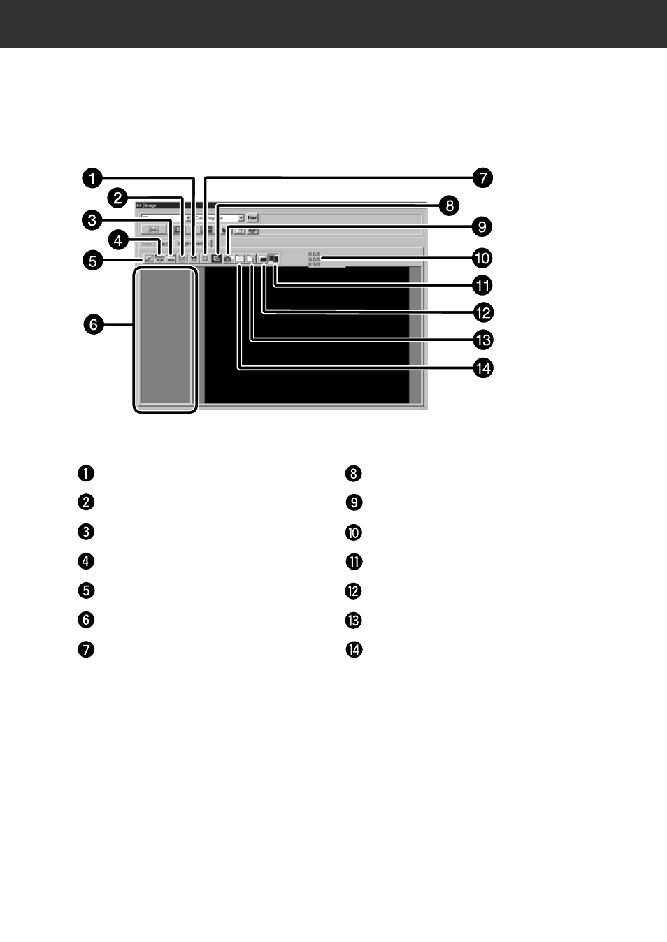 Image correction, The image correction window part — name of parts | Konica Minolta F-2900 User Manual | Page 36 / 85