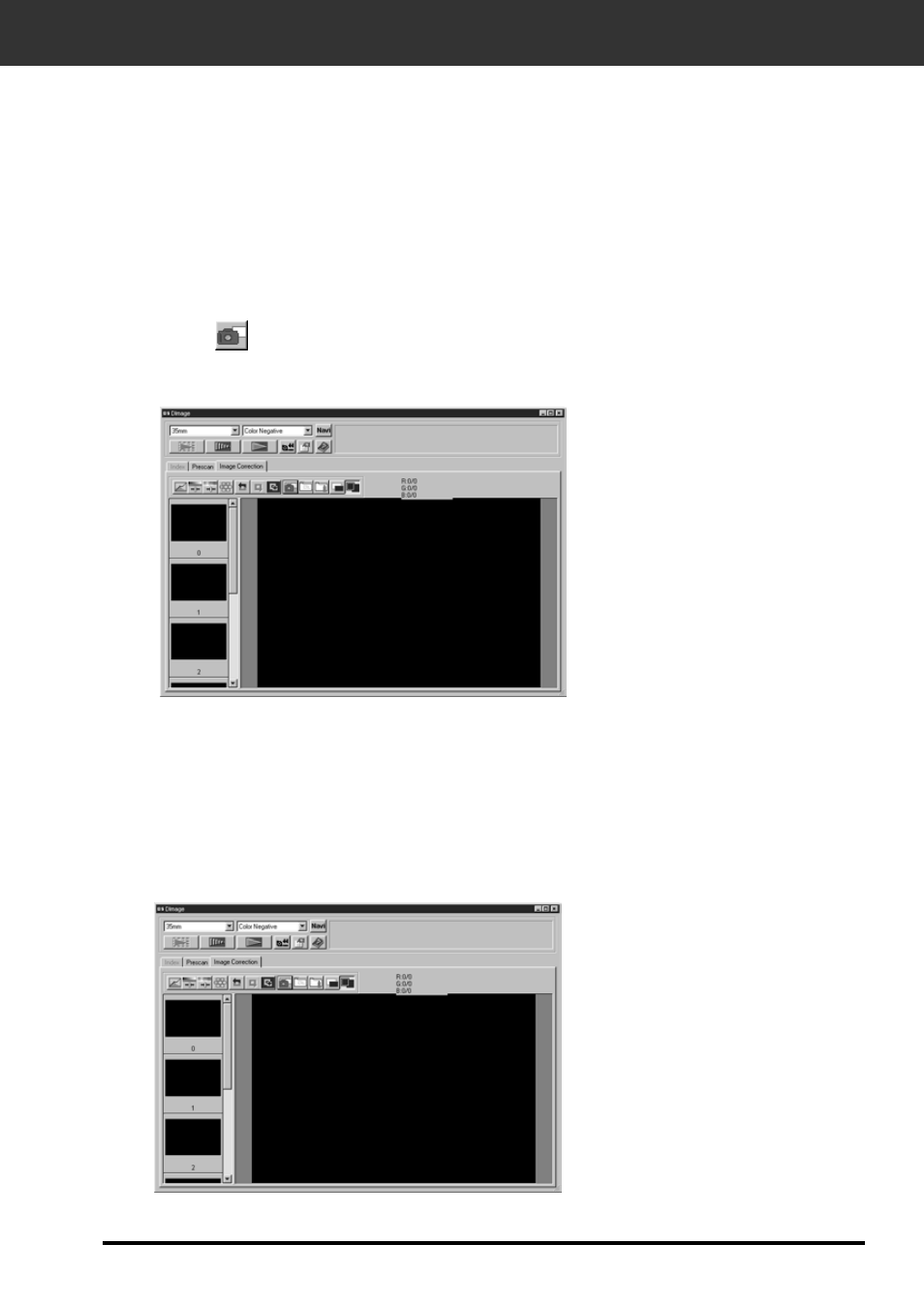 Image correction - snapshot, Storing in the snapshot display area temporarily | Konica Minolta F-2900 User Manual | Page 49 / 85