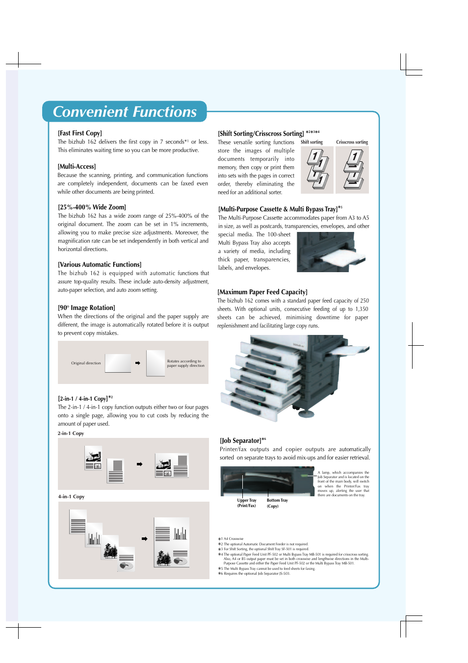 Convenient functions | Konica Minolta bizhub 162 User Manual | Page 5 / 8