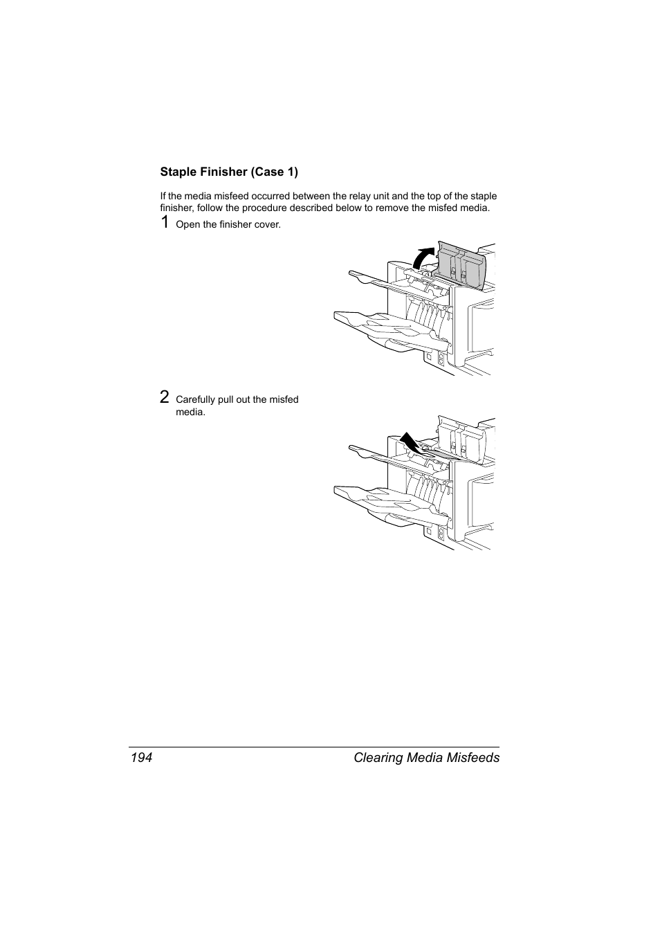 Staple finisher (case 1), Staple finisher (case 1) 194 | Konica Minolta BIZHUB C30P User Manual | Page 208 / 276