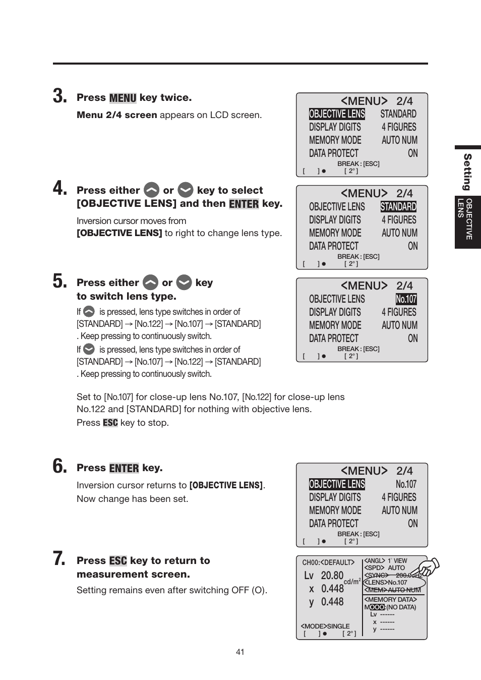 Konica Minolta Chroma Meter CS-200 User Manual | Page 43 / 124