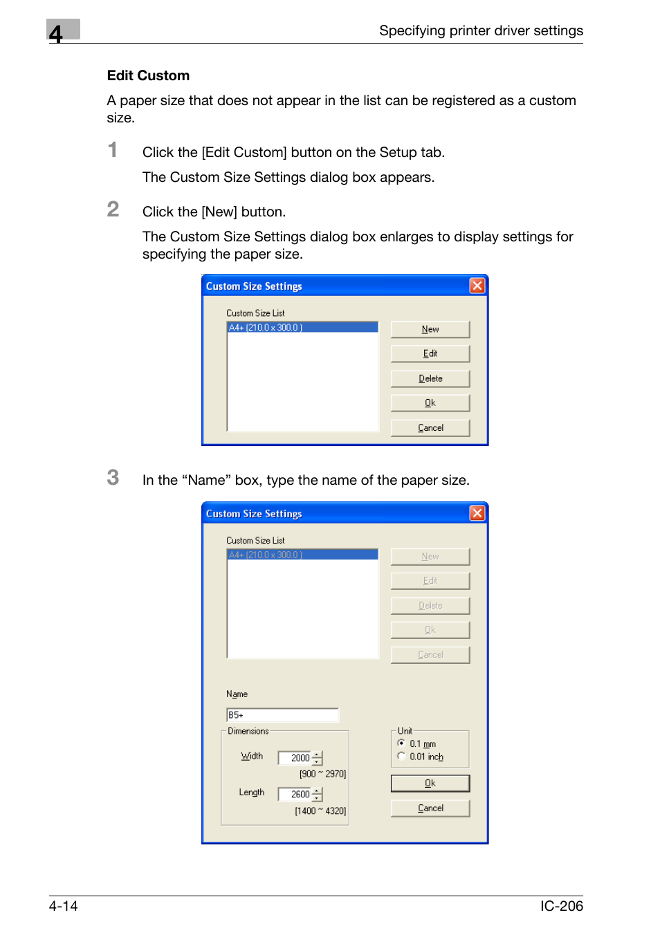 Edit custom, Edit custom -14 | Konica Minolta bizhub 163 User Manual | Page 103 / 362