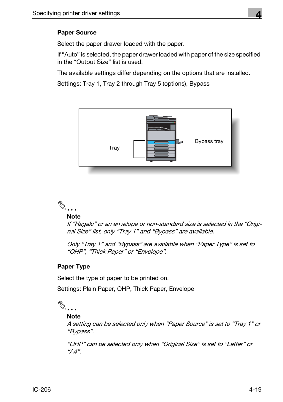Paper source, Paper type, Paper source -19 paper type -19 | Konica Minolta bizhub 163 User Manual | Page 108 / 362