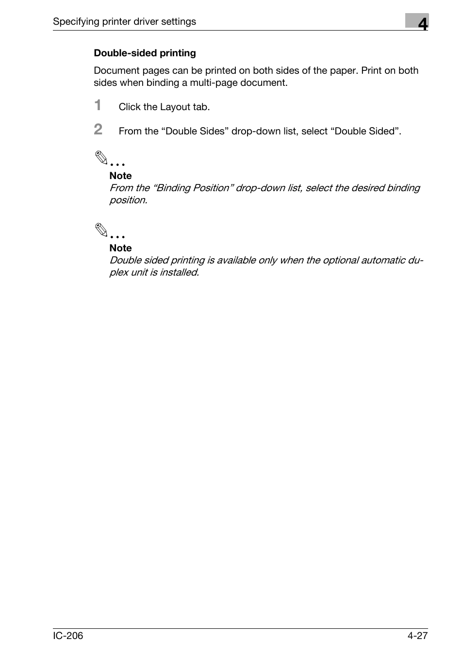 Double-sided printing, Double-sided printing -27 | Konica Minolta bizhub 163 User Manual | Page 116 / 362