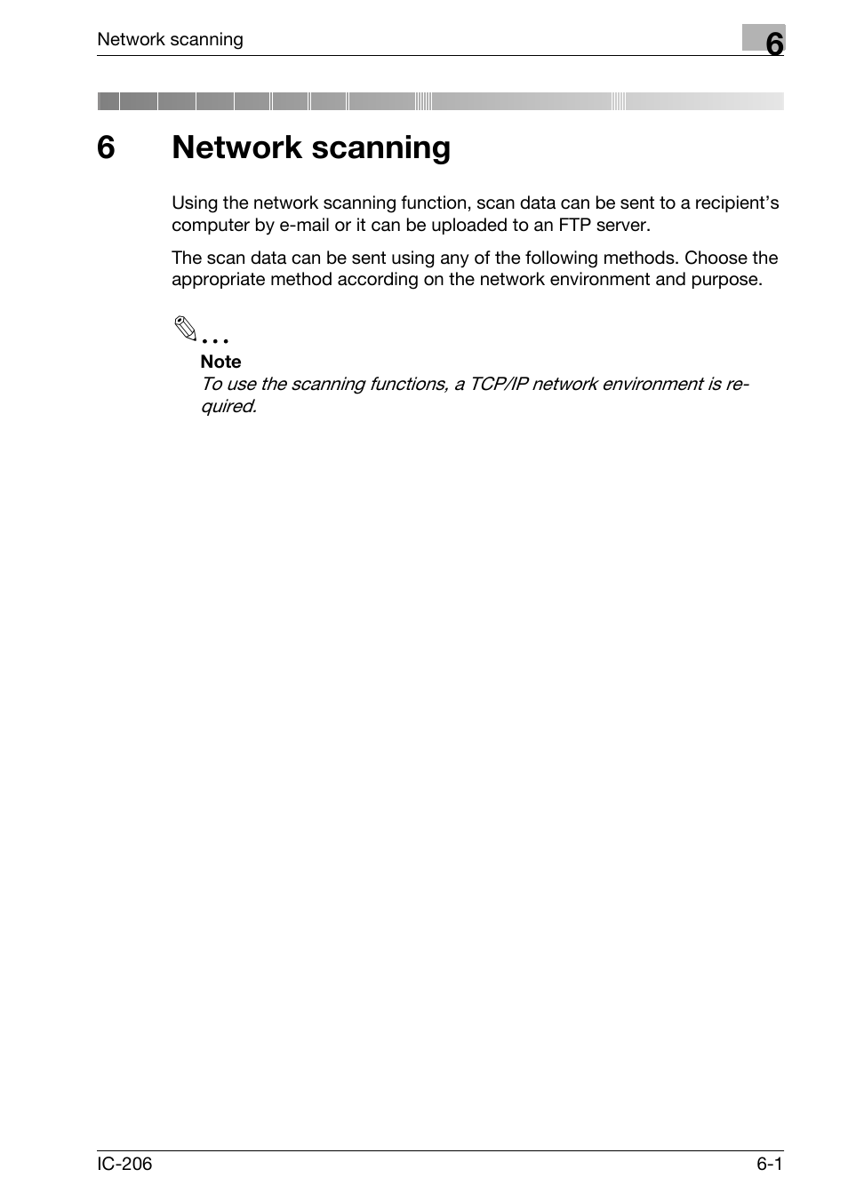 6 network scanning, Network scanning, 6network scanning | Konica Minolta bizhub 163 User Manual | Page 136 / 362