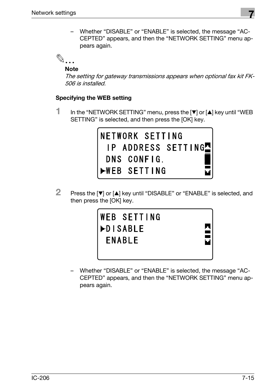 Specifying the web setting, Specifying the web setting -15 | Konica Minolta bizhub 163 User Manual | Page 154 / 362