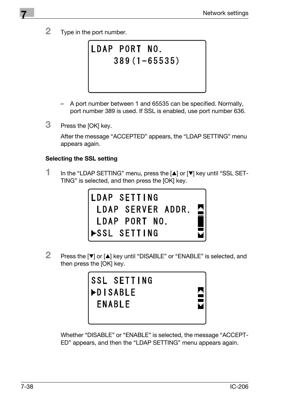 Selecting the ssl setting, Selecting the ssl setting -38 | Konica Minolta bizhub 163 User Manual | Page 177 / 362