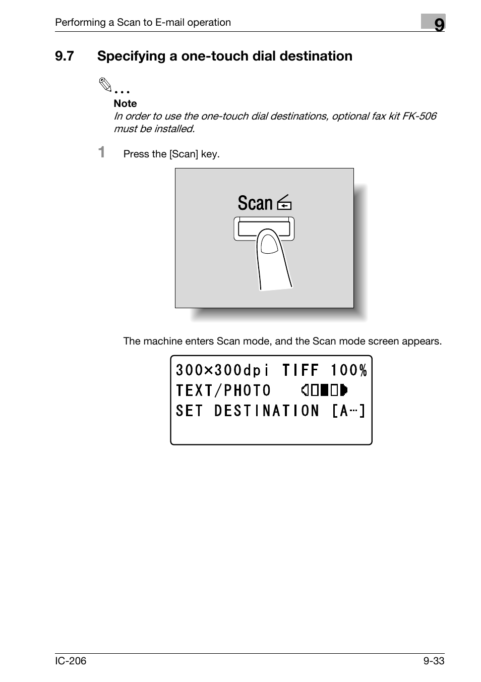 7 specifying a one-touch dial destination, Specifying a one-touch dial destination -33 | Konica Minolta bizhub 163 User Manual | Page 248 / 362