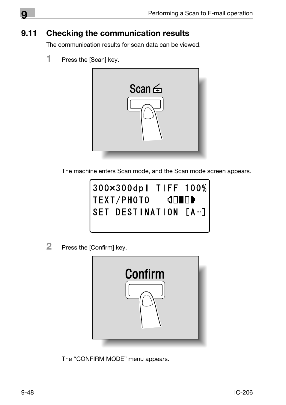 11 checking the communication results, Checking the communication results -48 | Konica Minolta bizhub 163 User Manual | Page 263 / 362