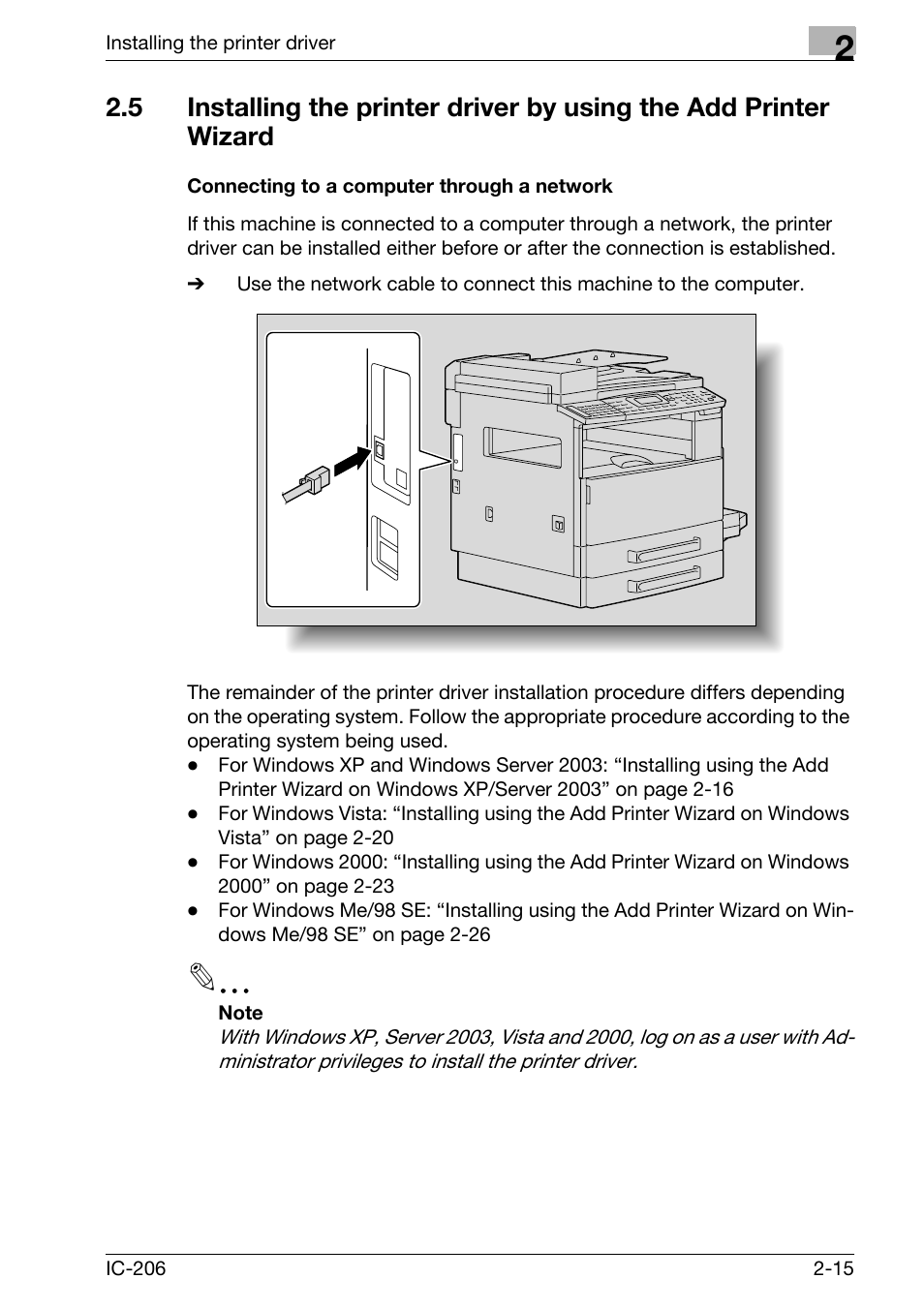 Connecting to a computer through a network, Connecting to a computer through a network -15 | Konica Minolta bizhub 163 User Manual | Page 48 / 362