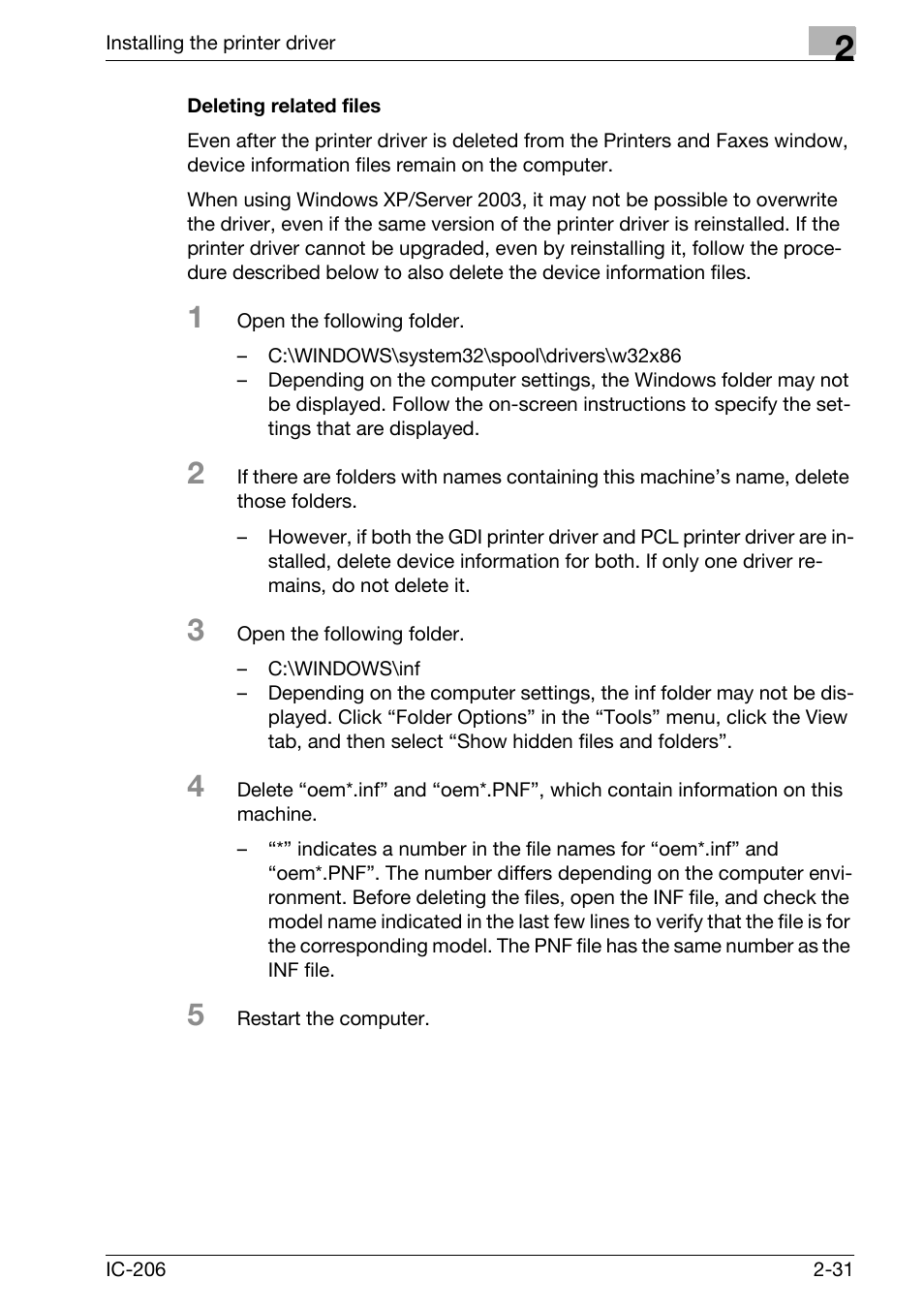 Deleting related files, Deleting related files -31 | Konica Minolta bizhub 163 User Manual | Page 64 / 362