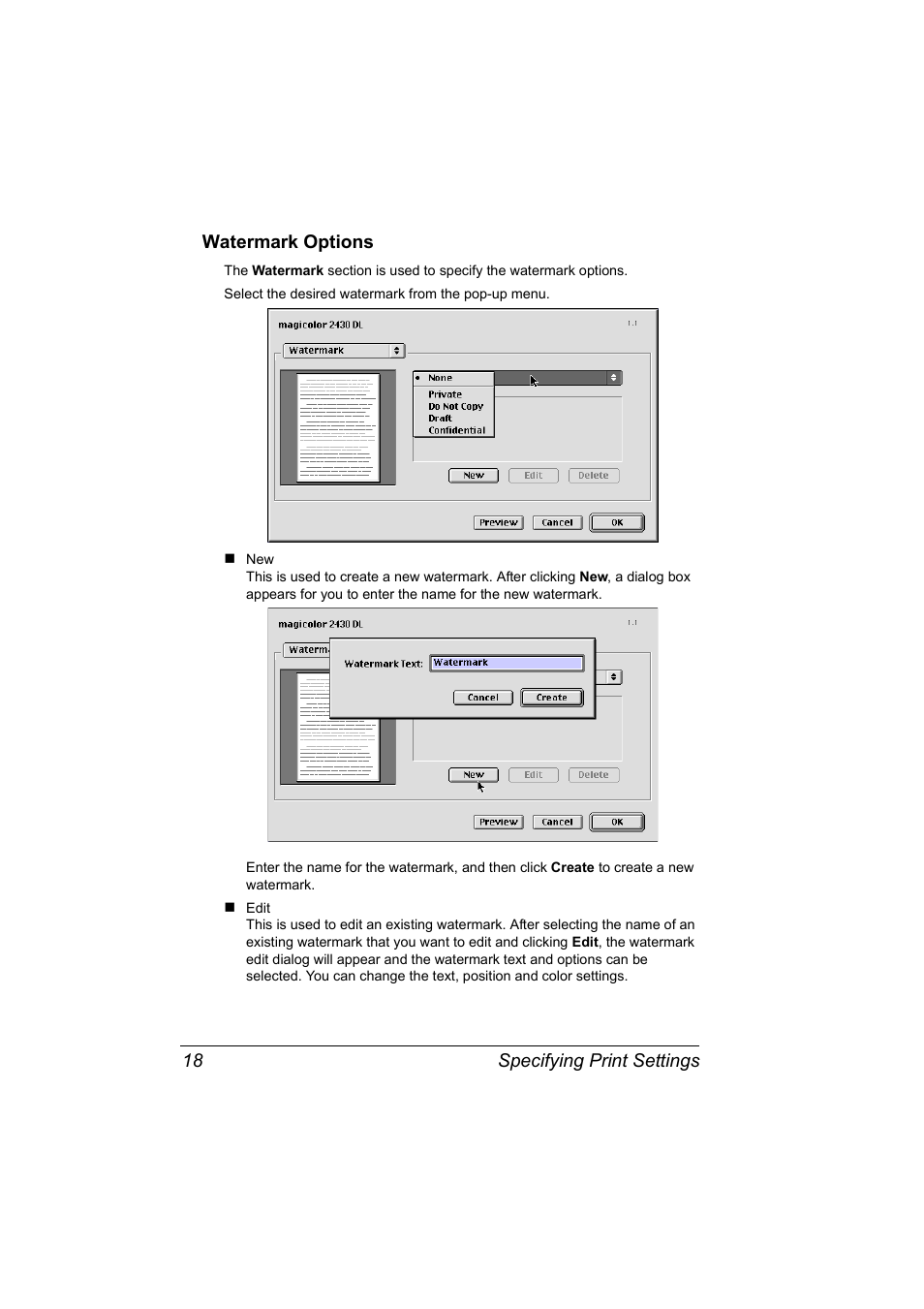 Watermark options | Konica Minolta 2430 DL User Manual | Page 20 / 26