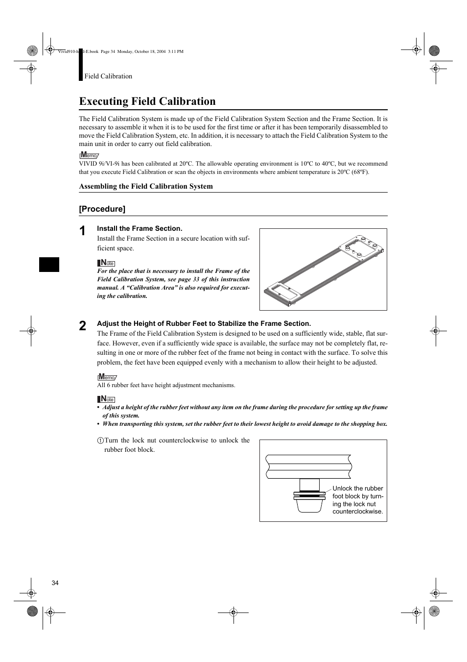 Executing field calibration | Konica Minolta NON-CONTACT 3D DIGITIZER VIVID 9i User Manual | Page 36 / 56