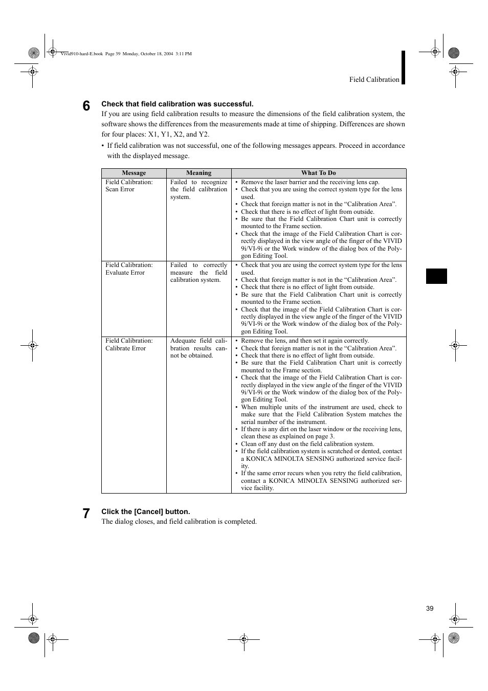 Konica Minolta NON-CONTACT 3D DIGITIZER VIVID 9i User Manual | Page 41 / 56