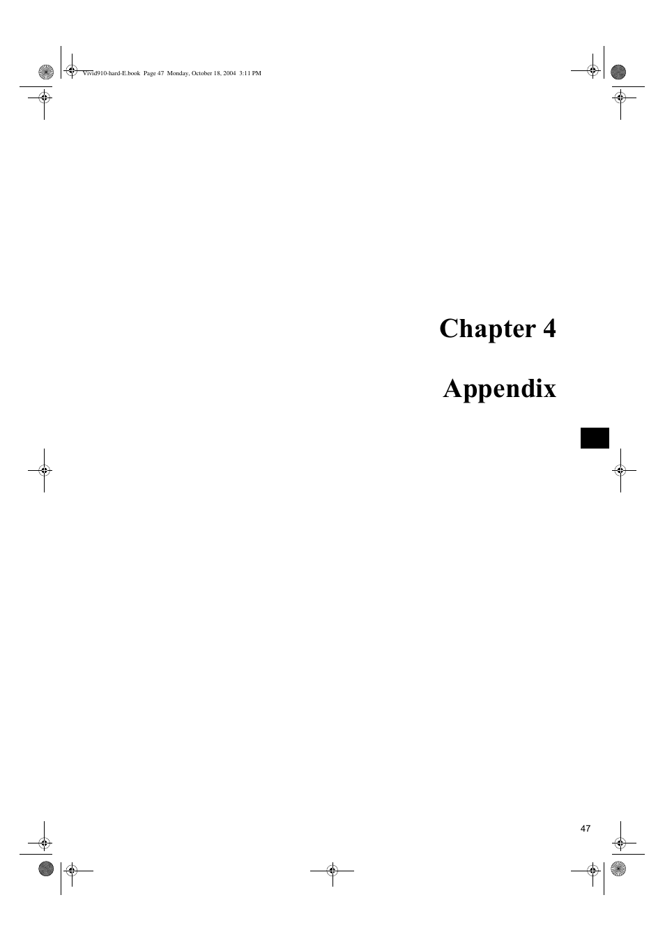 Chapter 4 appendix | Konica Minolta NON-CONTACT 3D DIGITIZER VIVID 9i User Manual | Page 49 / 56
