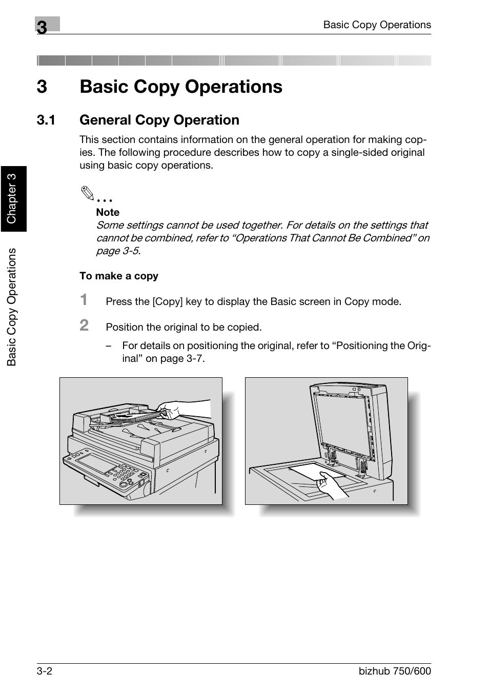 Basic copy operations, 1 general copy operation, 3basic copy operations | Konica Minolta bizhub 750 User Manual | Page 101 / 526