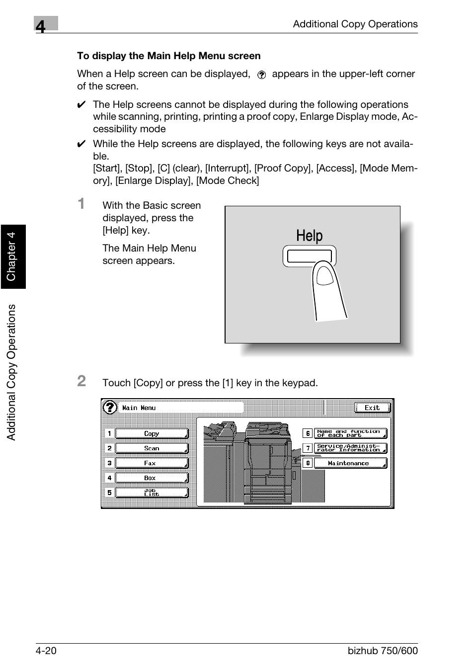 Help | Konica Minolta bizhub 750 User Manual | Page 195 / 526