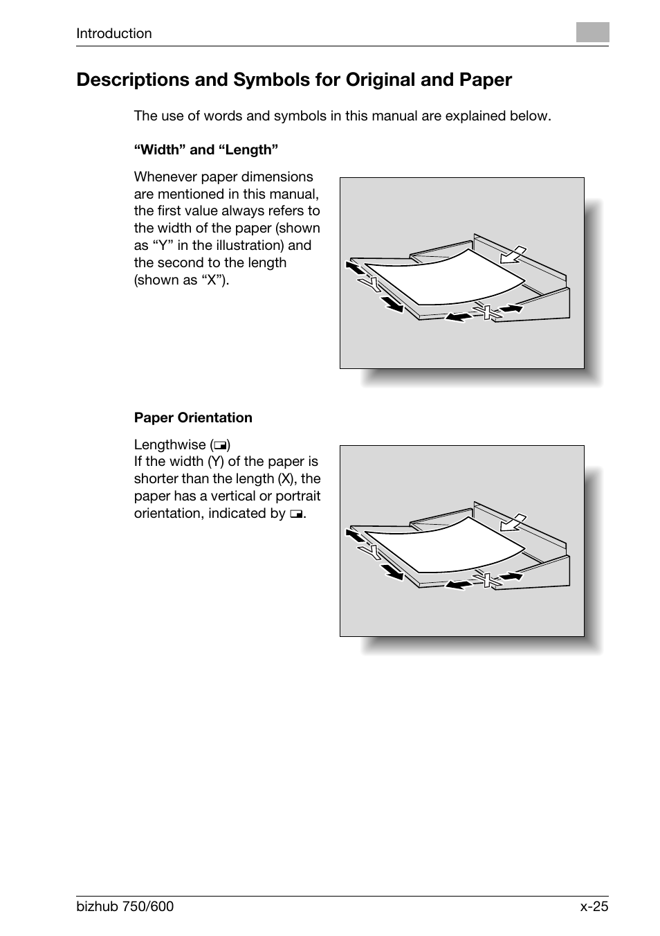 Descriptions and symbols for original and paper | Konica Minolta bizhub 750 User Manual | Page 26 / 526