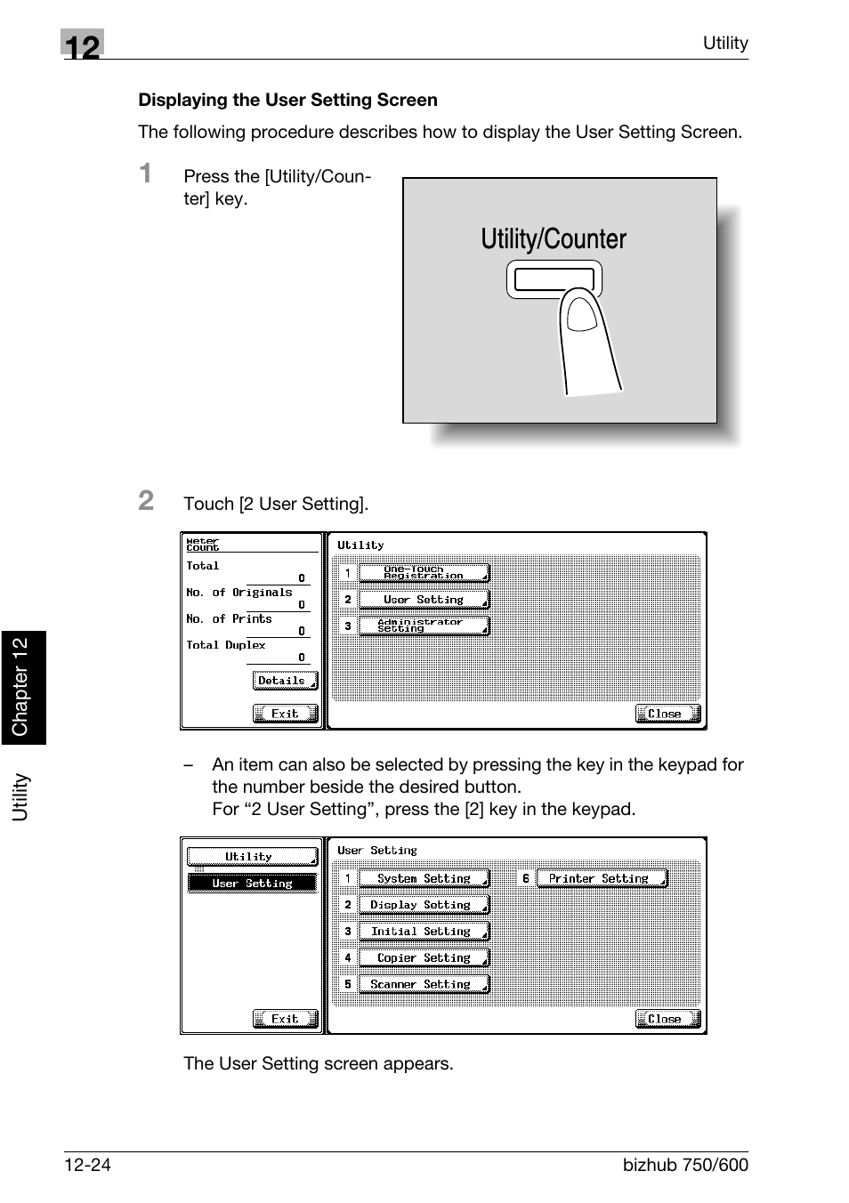 Utility/counter | Konica Minolta bizhub 750 User Manual | Page 437 / 526
