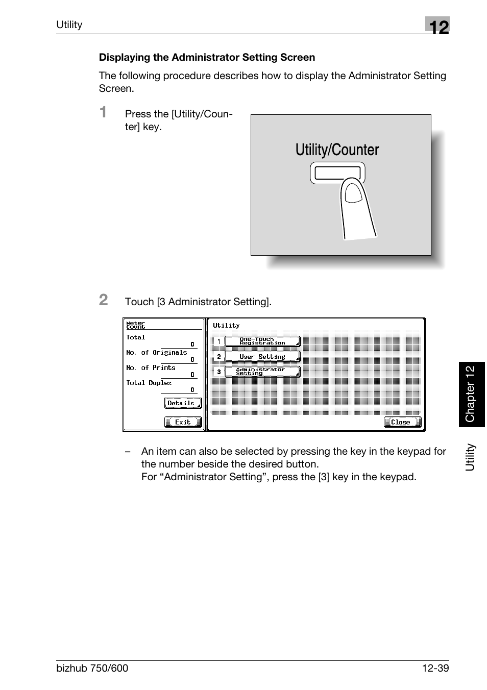 Utility/counter | Konica Minolta bizhub 750 User Manual | Page 452 / 526
