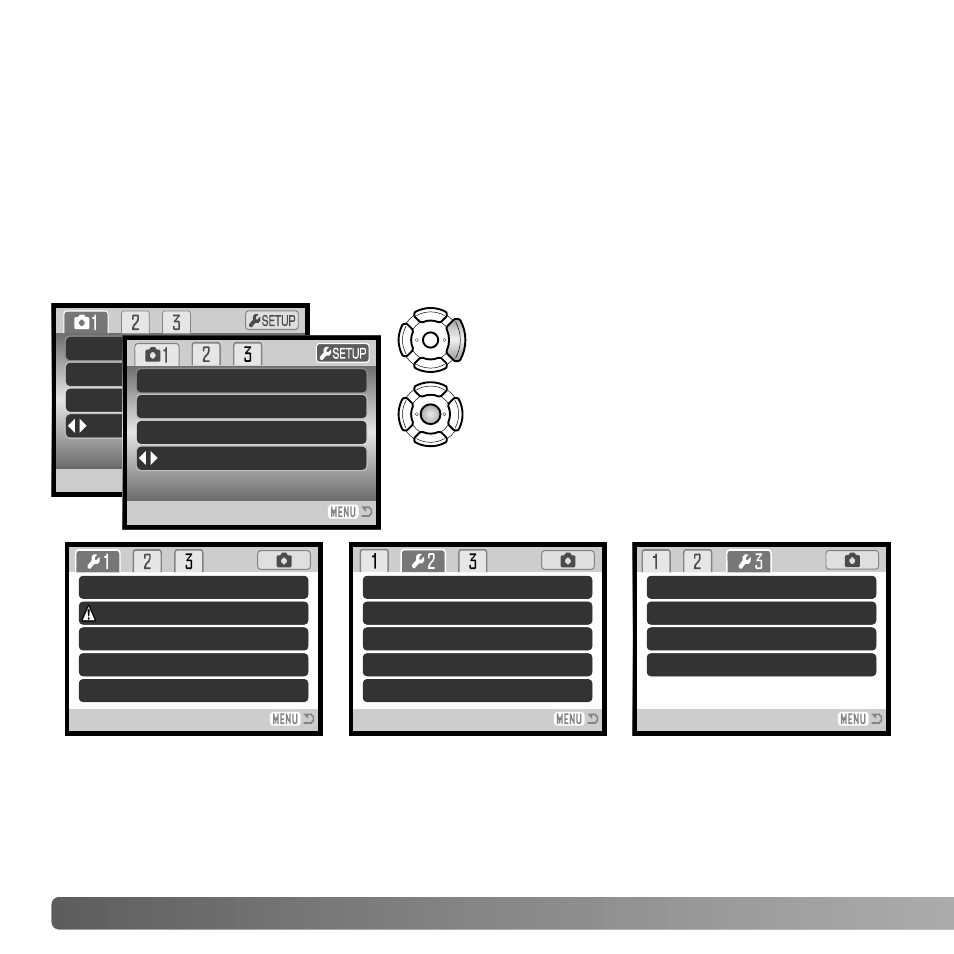 Setup mode, Navigating the setup menu | Konica Minolta X50 User Manual | Page 70 / 108