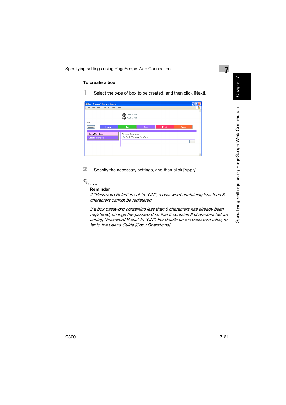To create a box, To create a box -21 | Konica Minolta bizhub C300 User Manual | Page 178 / 198