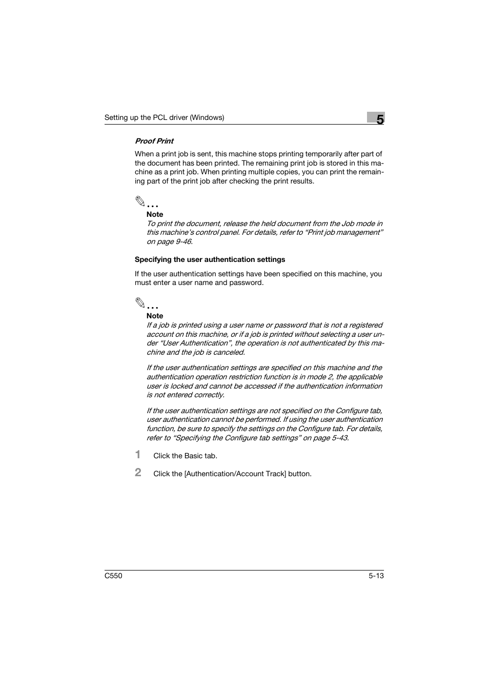 Specifying the user authentication settings, Specifying the user authentication settings -13 | Konica Minolta bizhub C550 User Manual | Page 156 / 400