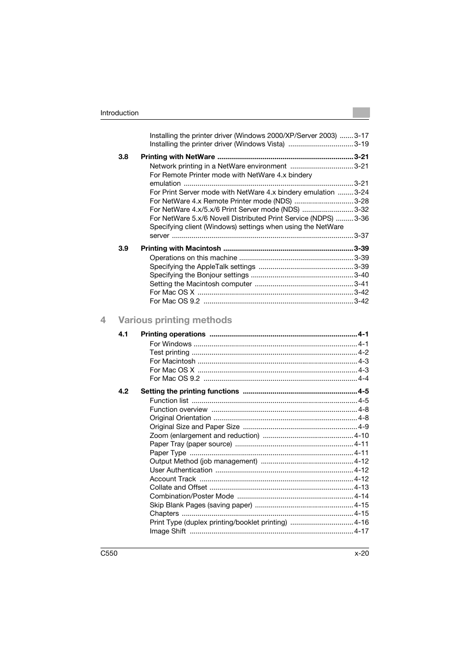 4various printing methods | Konica Minolta bizhub C550 User Manual | Page 21 / 400