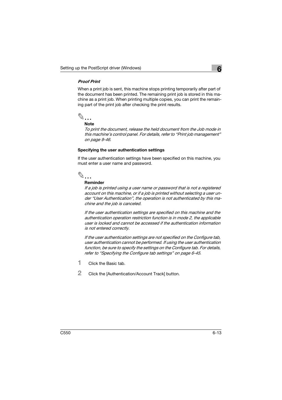 Specifying the user authentication settings, Specifying the user authentication settings -13 | Konica Minolta bizhub C550 User Manual | Page 210 / 400
