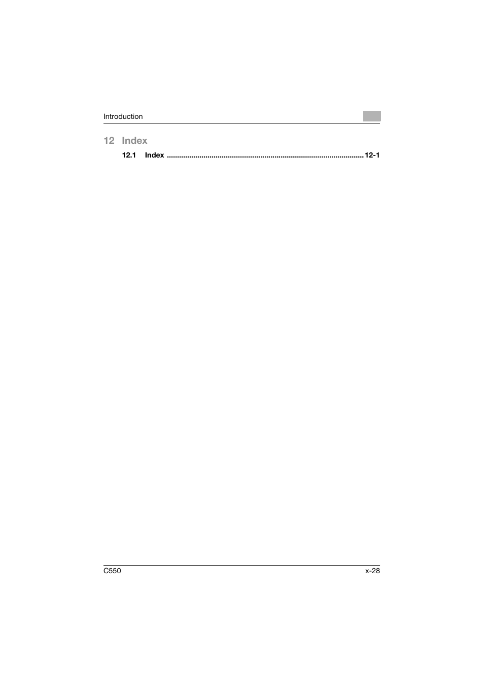 12 index | Konica Minolta bizhub C550 User Manual | Page 29 / 400