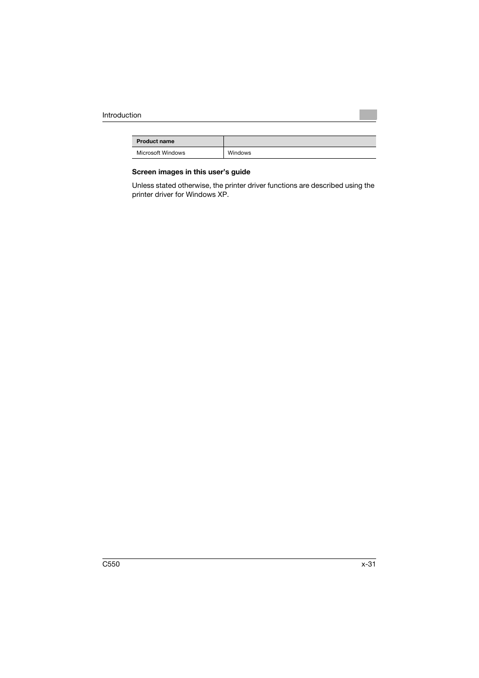 Screen images in this user’s guide | Konica Minolta bizhub C550 User Manual | Page 32 / 400