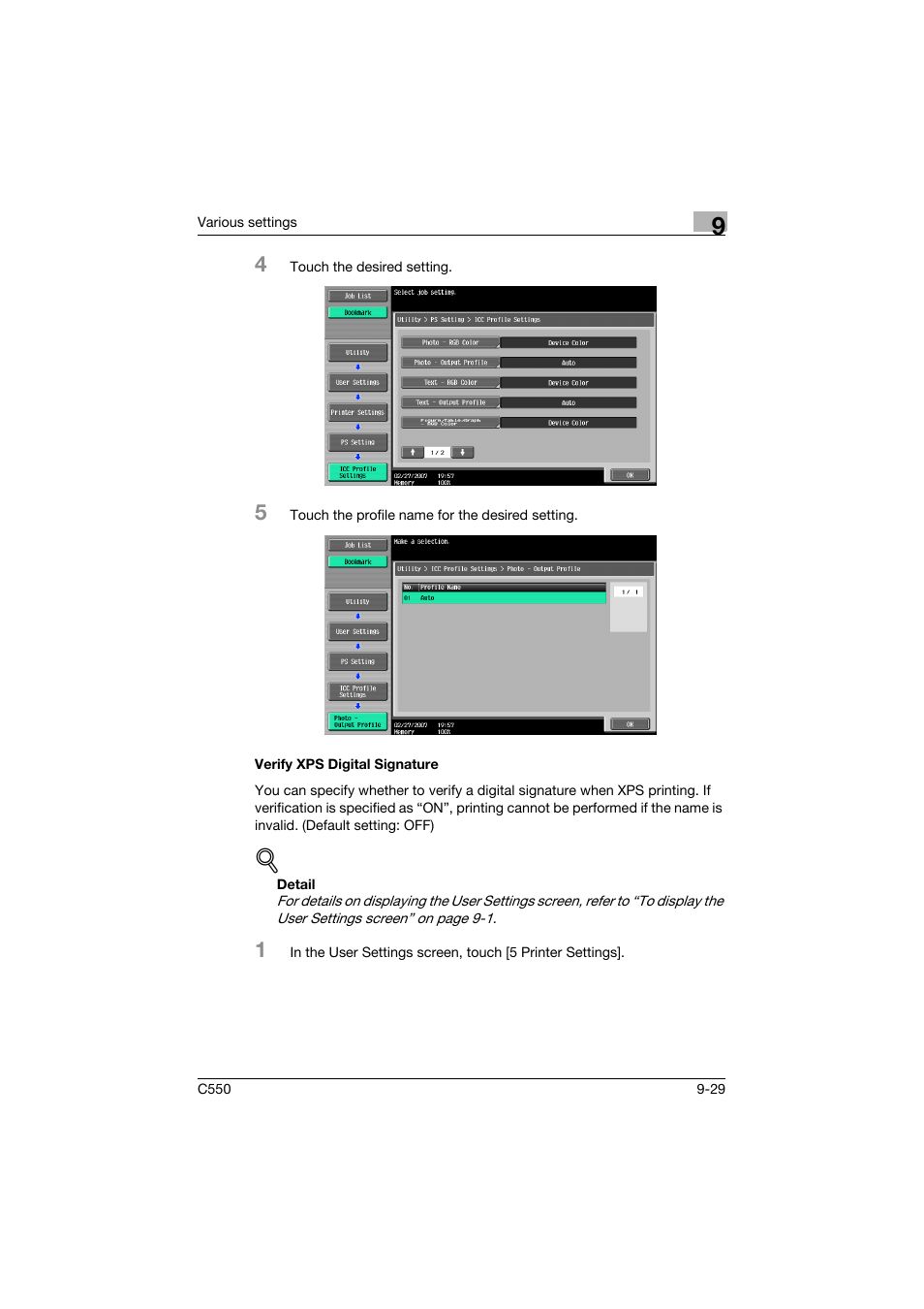 Verify xps digital signature, Verify xps digital signature -29 | Konica Minolta bizhub C550 User Manual | Page 338 / 400