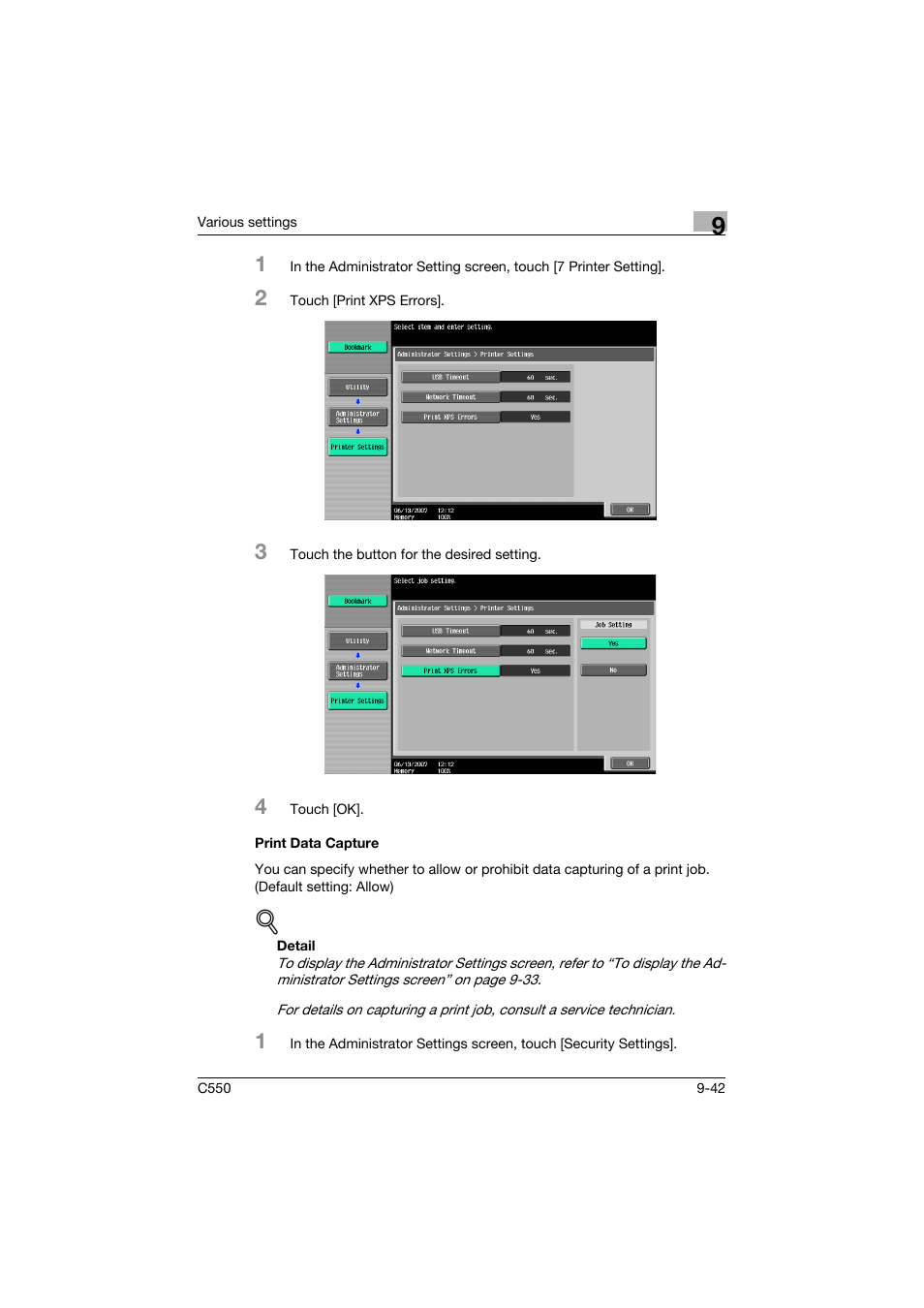 Print data capture, Print data capture -42 | Konica Minolta bizhub C550 User Manual | Page 351 / 400