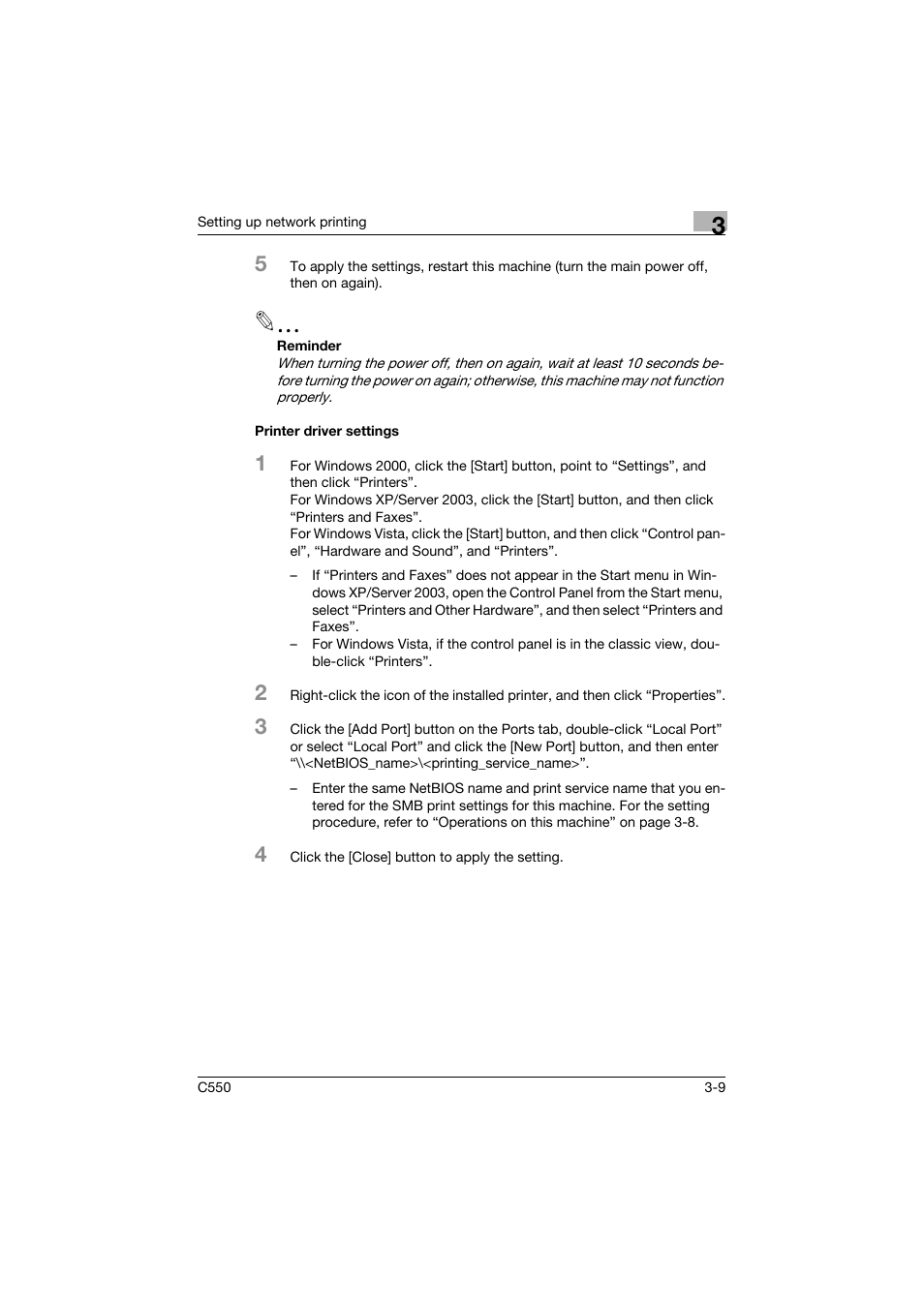 Printer driver settings, Printer driver settings -9 | Konica Minolta bizhub C550 User Manual | Page 82 / 400