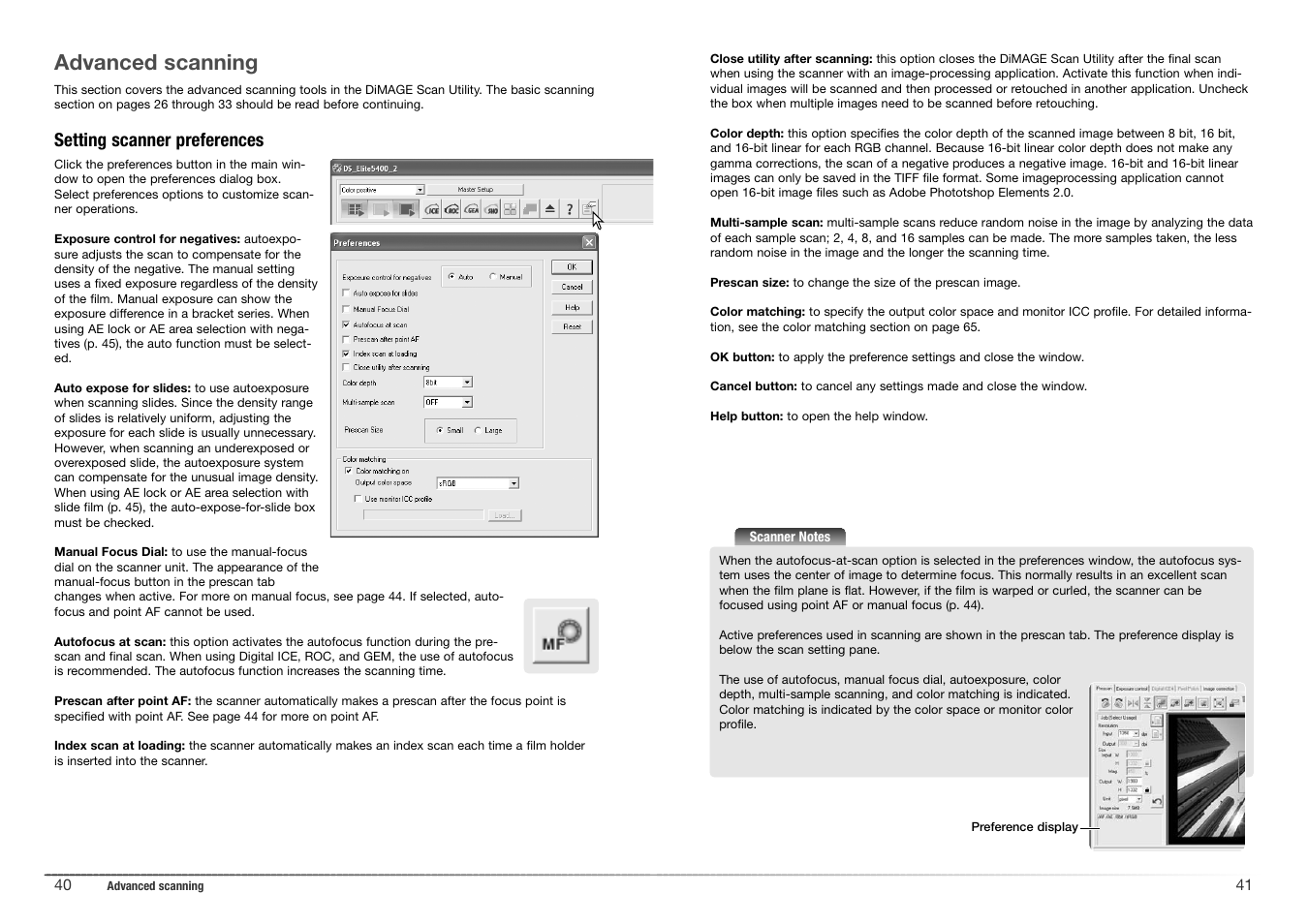 Advanced scanning | Konica Minolta 5400 II User Manual | Page 21 / 38