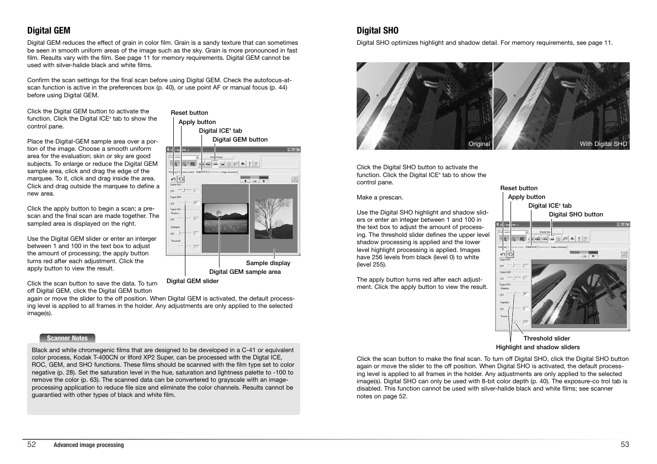 Digital gem, Digital sho | Konica Minolta 5400 II User Manual | Page 27 / 38